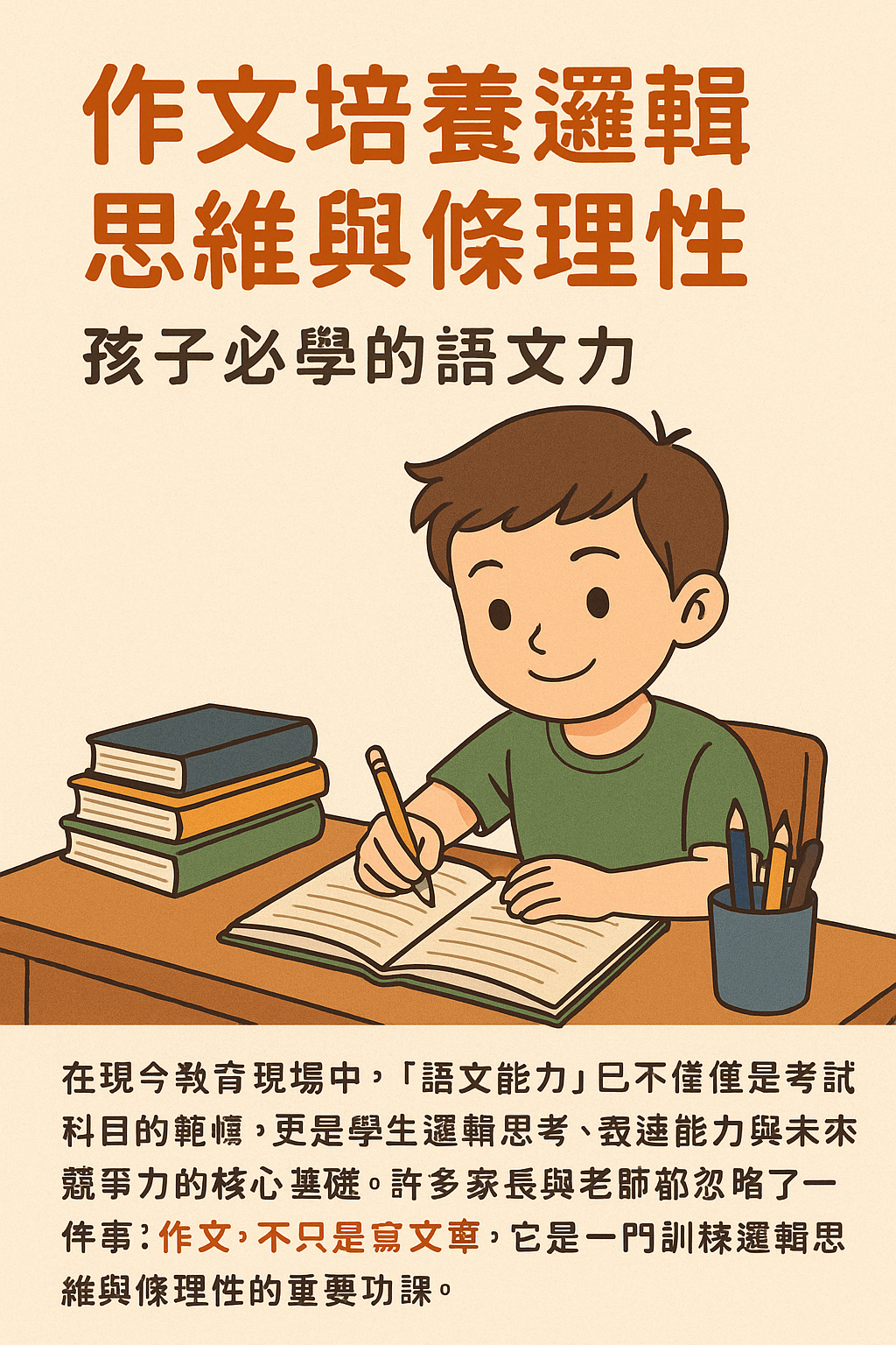 作文培養邏輯思維與條理性 孩子必學的語文力