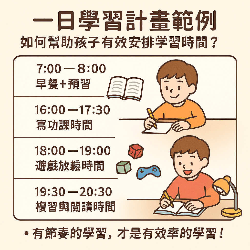 ChatGPT Image 2025年5月31日 下午01_55_05 一日學習計畫範例 如何幫助孩子有效安排學習時間?